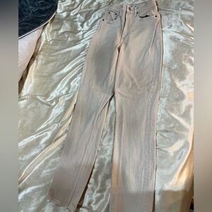 Abercrombie & Fitch Cream High Rise Pants